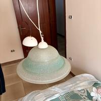 Lampadario piatto in vetro