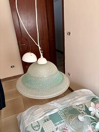 Lampadario piatto in vetro