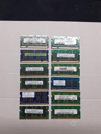 Lotto di 12 Ram DDR2 Sodimm