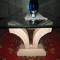 tavolino cristallo e marmo 