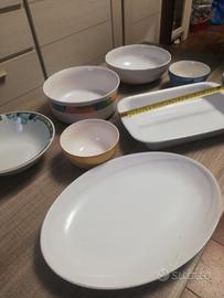  3 TERRINE  1 VASSOIO  1 TEGLIA FORNO 3 SCODELLE