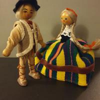 COPPIA STATUINE VINTAGE IN LEGNO STILE OLANDESE