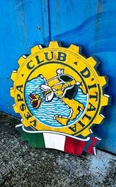 insegna piaggio vespa club scudetto vintage 