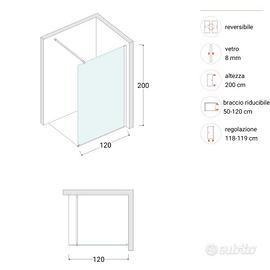 Vetro doccia mai aperto