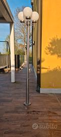 Lampione da giardino in acciaio con 3 lampade 