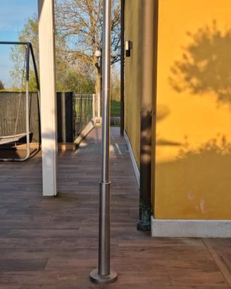 Lampione da giardino in acciaio con 3 lampade 