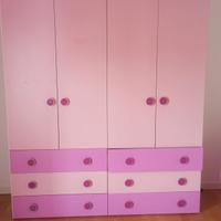 armadio cameretta bimba scrivania libreria 