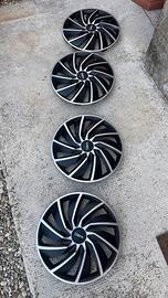 Set 4 Copricerchi 14" WRC Bicolore Nero/Argento