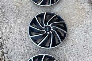 Set 4 Copricerchi 14" WRC Bicolore Nero/Argento