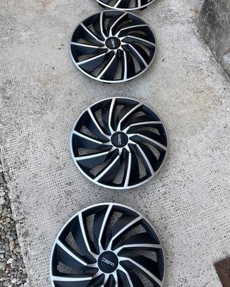 Set 4 Copricerchi 14" WRC Bicolore Nero/Argento
