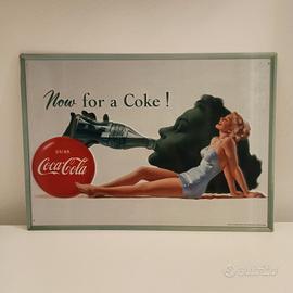 Insegna Targa Pubblicitaria Metallo Coca - Cola 