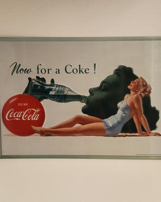 Insegna Targa Pubblicitaria Metallo Coca - Cola 