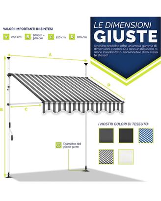 Tenda da sole a bracci