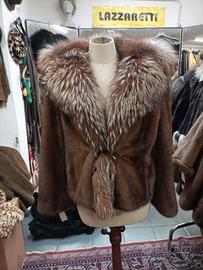 Giacca in Visone DB con Volpe Argentata