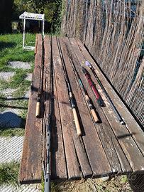 Canne da pesca con fodere originali