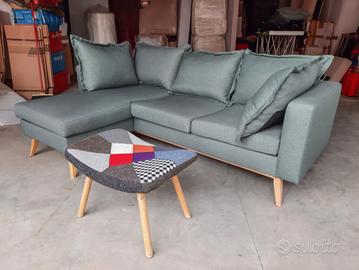 Divano ad Angolo Maisons du Monde con Pouf