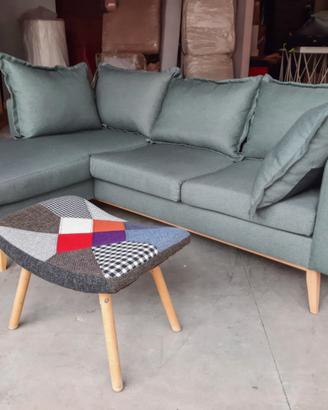 Divano ad Angolo Maisons du Monde con Pouf
