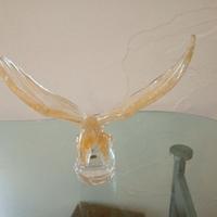 OPERA D'ARTE FALCO BAGNATA IN ORO 24K