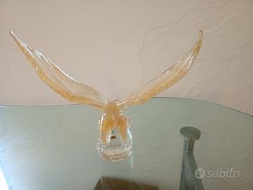 OPERA D'ARTE FALCO BAGNATA IN ORO 24K