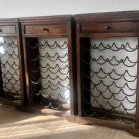 4 Cantinette Portabottiglie in Legno Massello