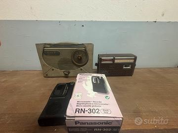 2 Radio Vintage + Registratore microcassette
