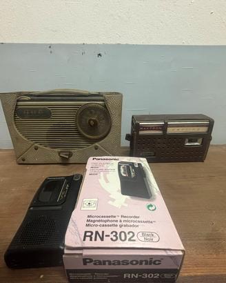 2 Radio Vintage + Registratore microcassette