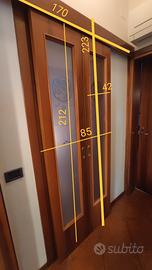porta scorrevole da interno in legno e vetro 