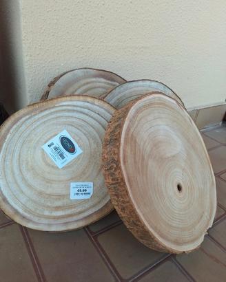 Fette di legno decorative