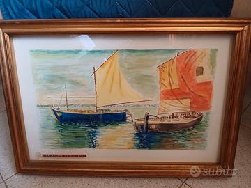 Quadro ad acquarello: barche