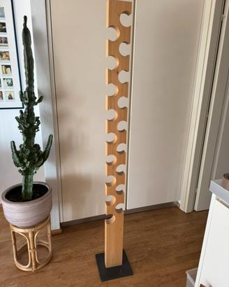 Piantana porta bottiglie in legno