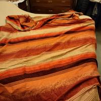 splendida coperta in seta e cotone tessuta a mano