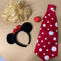 Orecchie Minnie Cravatta Naso Parrucca Carnevale