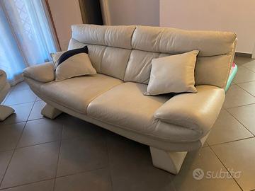 Divano 3 posti pelle bianco