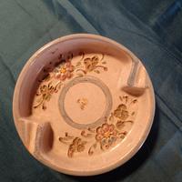 Posacenere vintage in ceramica decorata floreale