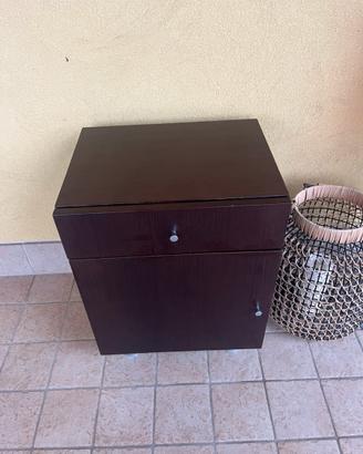 Comodino in legno rovere moro