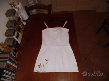 VestitoNuovoDonnaVintageSpagnoloElasticizzatoBianc