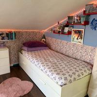 Letto IKEA BRIMNES con 2 cassettoni + materasso