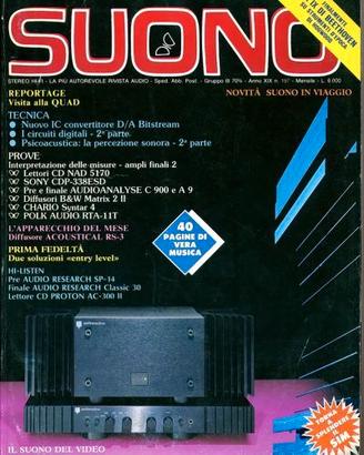 rivista SUONO numero 197 ottobre 1989