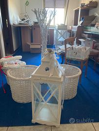 set arredamento shabby in rattan e vimini 