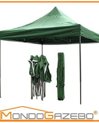 Gazebo 3x3 pieghevole acciaio verde bianco Blu