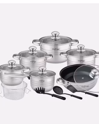 *Set Pentole Inox 18pz Nuovo*
