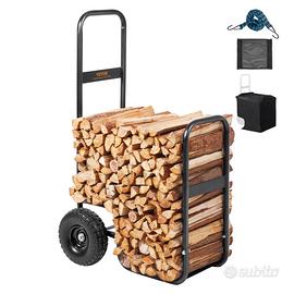 Carrello Portalegna con Ruote Carrello  in Acciaio