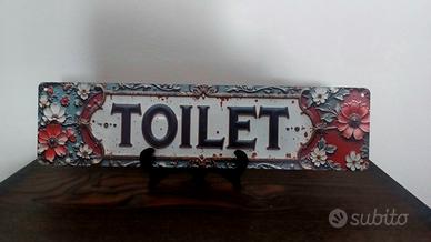 Insegna WC Bagno Toilet in metallo 