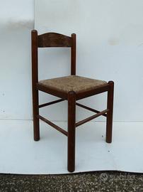 Sedia Rustica in Legno con Seduta in Paglia