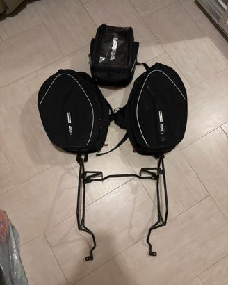 Telaio Borse laterali + borsa serbatoio Kappa moto