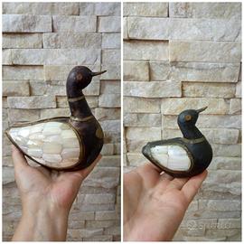 2 papere in legno e madreperla vintage