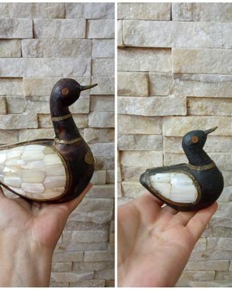 2 papere in legno e madreperla vintage
