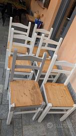 Set 6 Sedie in Legno Massiccio Cucina