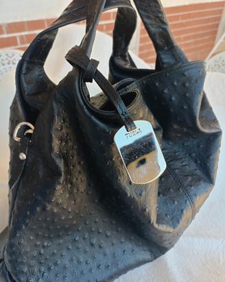 borsa Hobo Furla Elisabeth struzzo pelle goffrata 