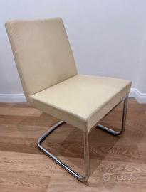 N. 4 sedie imbottite ecopelle e metallo CALLIGARIS